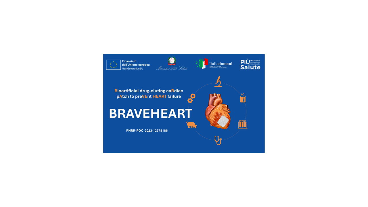 BRAVEHEART- A new versatile technological Bioartificial drug- eluting caRdiac pAtch to preVEnt HEART failure: from clinically-oriented de-risking activity to the industrial prototyping and preclinical validation